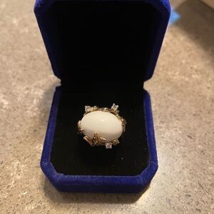 Vintage Panetta Gold and White Women's Ring